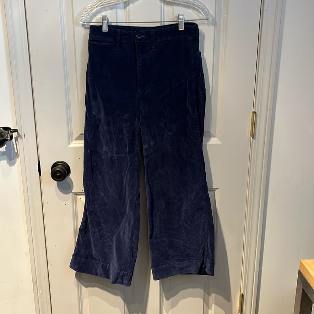Madewell Emmett Velvet Wide Leg Crop